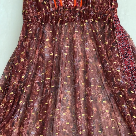 Free People | Ria Maxi Sleeveless Sheer Embroidered Boho Top Dress OB1192811 XS - Picture 5 of 16